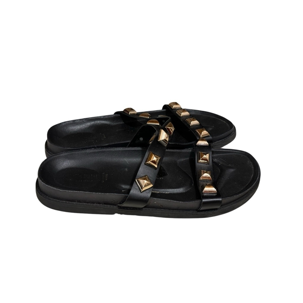 Giulia Palai Women’s Shoes Sandals Black Gold Studded Size 9.5 - Picture 6 of 9